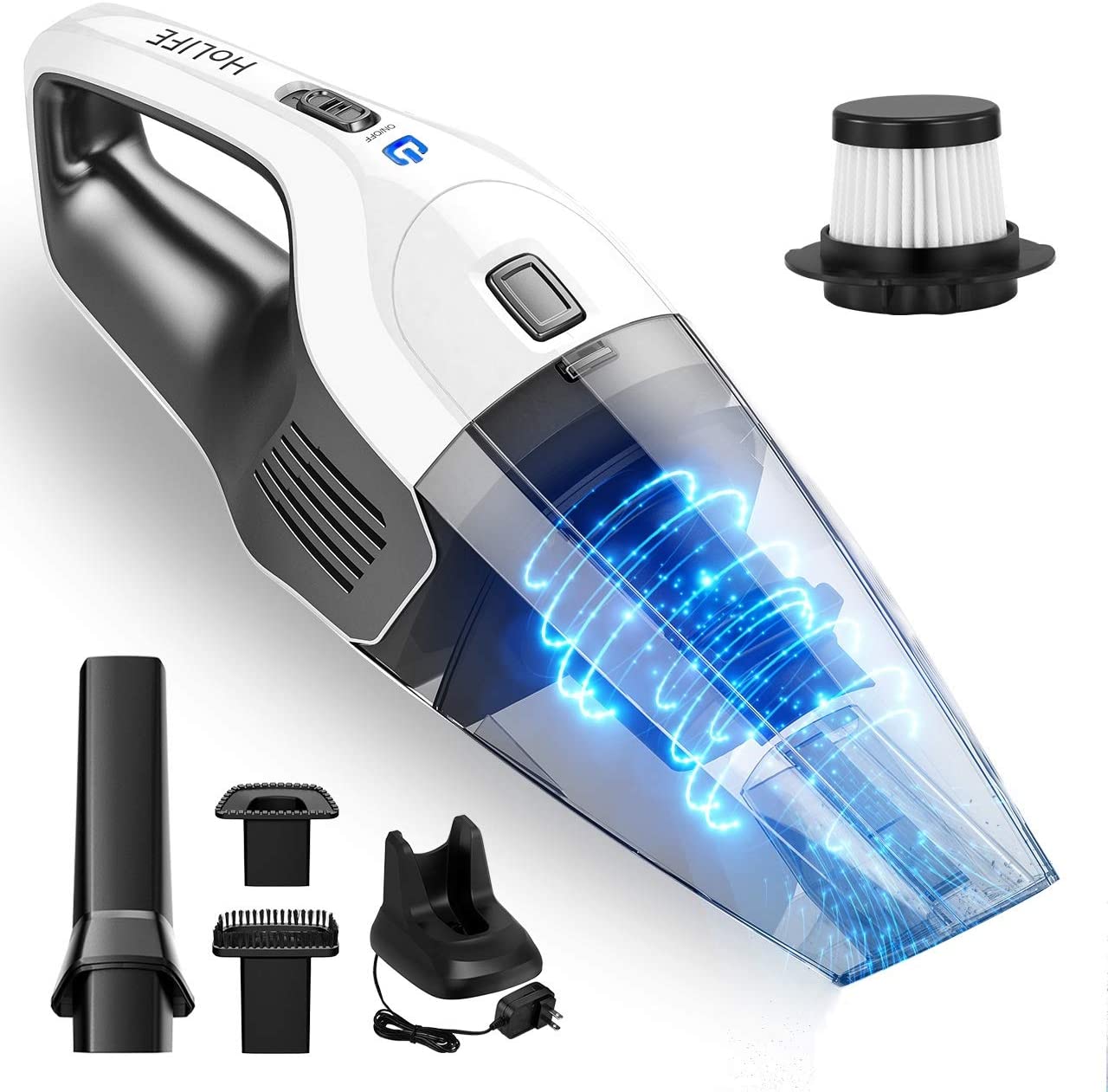 Holife Handheld Vacuum Cordless, 8500Pa 14.8V Powerful Suction Portable Hand Car Vac, Vacuum