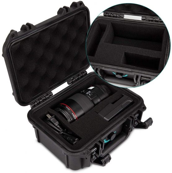 Navaris Protective Outdoor Camera Case - Hard Case with Customisable Foam Inserts - Water and Dust Equipment Protection - Size S (Black) - Image 2