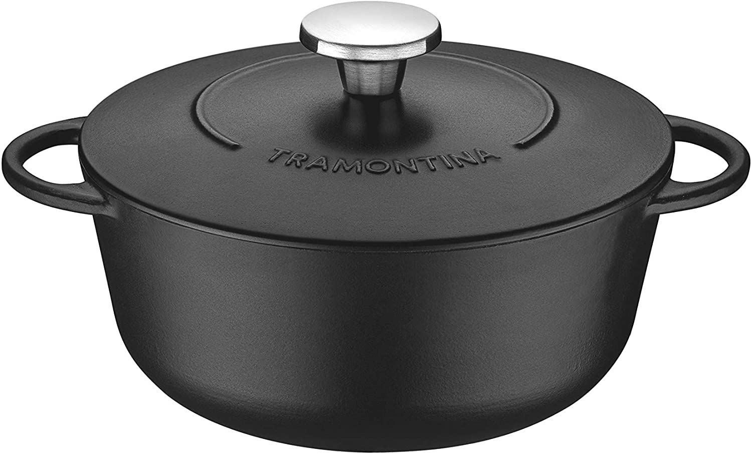 Tramontina Black Enamelled Cast Iron Casserole Dish, 24 cm - 4 l