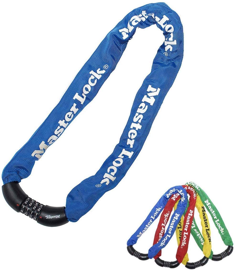 Master Lock Bike Chain Lock, Combination Lock, 90 cm Chain, Random Color 8392EURDPROCOL, Use with Electric, Mountain, Road