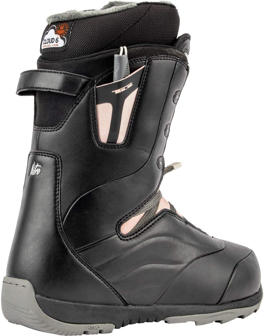 Nitro Snowboards Women's Crown TLS '20 All Mountain Freeride Freestyle Quick Lacing System Boat Snowboard Boot, Black-Rose, 27.0 - Image 2