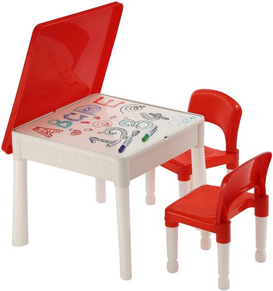 Liberty Children's 6-in-1 Play Multi-purpose Red and White Activity Table, Ideal Size - Image 4