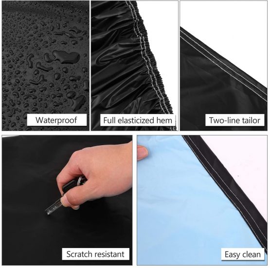 Car Cover Full Car Cover Dirt-Repellent Car Garage Dustproof Car Cover Full Garage Waterproof Car Cover for Car Winter and Summer (4.85 * 1.85 * 1.50m/ Sedan / 210T Black) - Image 3