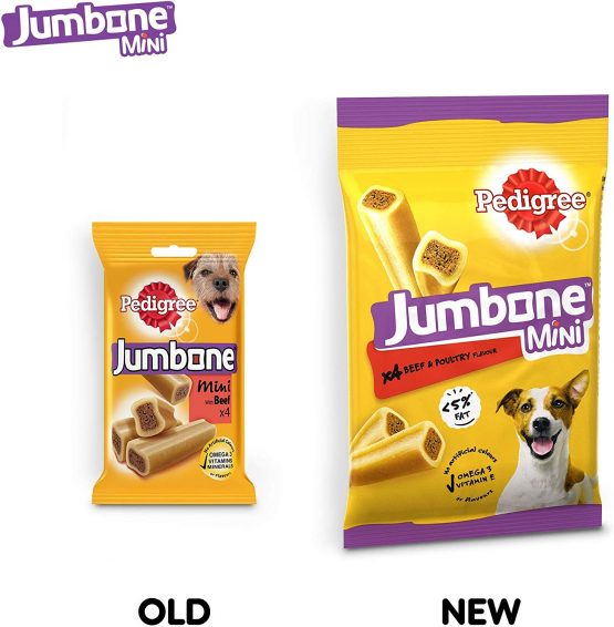 PEDIGREE Jumbone Small Dog Treats with Beef & Poultry 4 Chews Beef & Poultry(8 bags x4 bones total weight is 1.28kg)) - Image 2