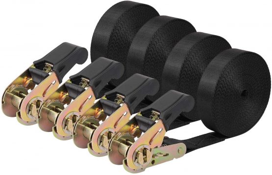 Vigorport 20 FT Ratchet Tie Downs Straps ,6M x25mm,Endless Ratchet Strap Heavy Duty Cam Buckles Strap for Motorcycles,Car, Trailer,Household,4 Pack