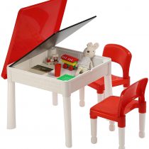 Liberty Children's 6-in-1 Play Multi-purpose Red and White Activity Table, Ideal Size