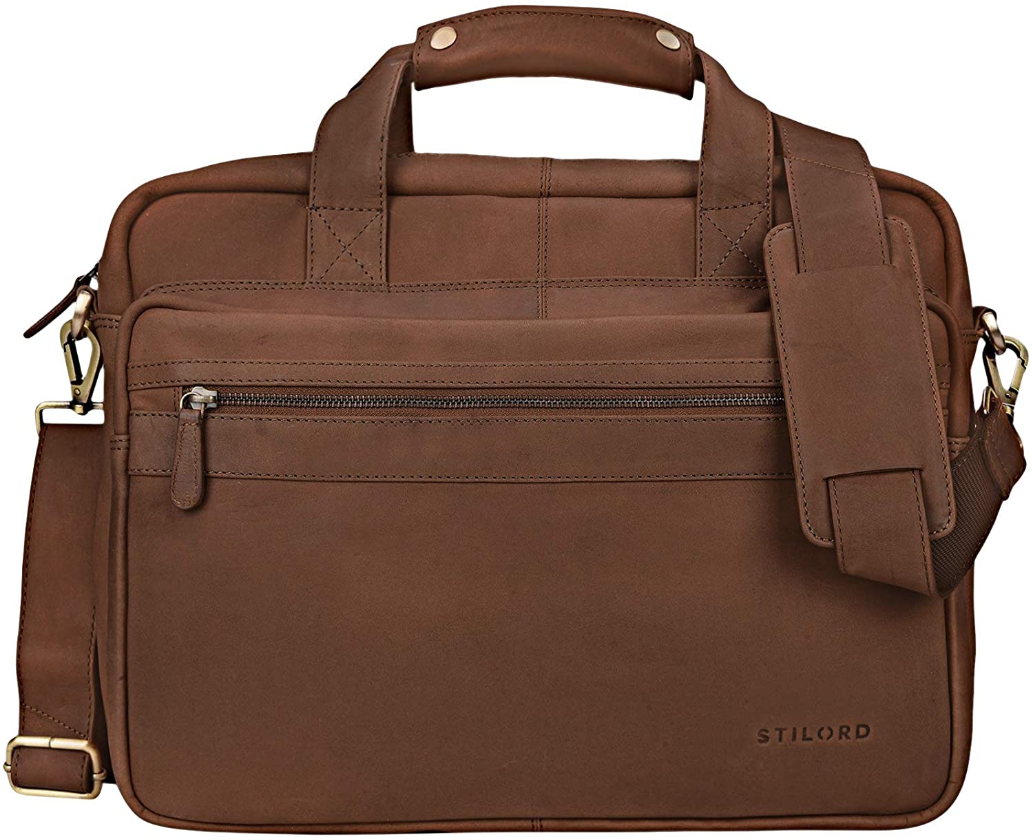 STILORD 'Adventure' Vintage Teacher Bag Men Women Business Bag Leather Satchel Shoulder Bag Satchel Laptop Bag Large Working Bag Office Bag Genuine Leather - Image 2