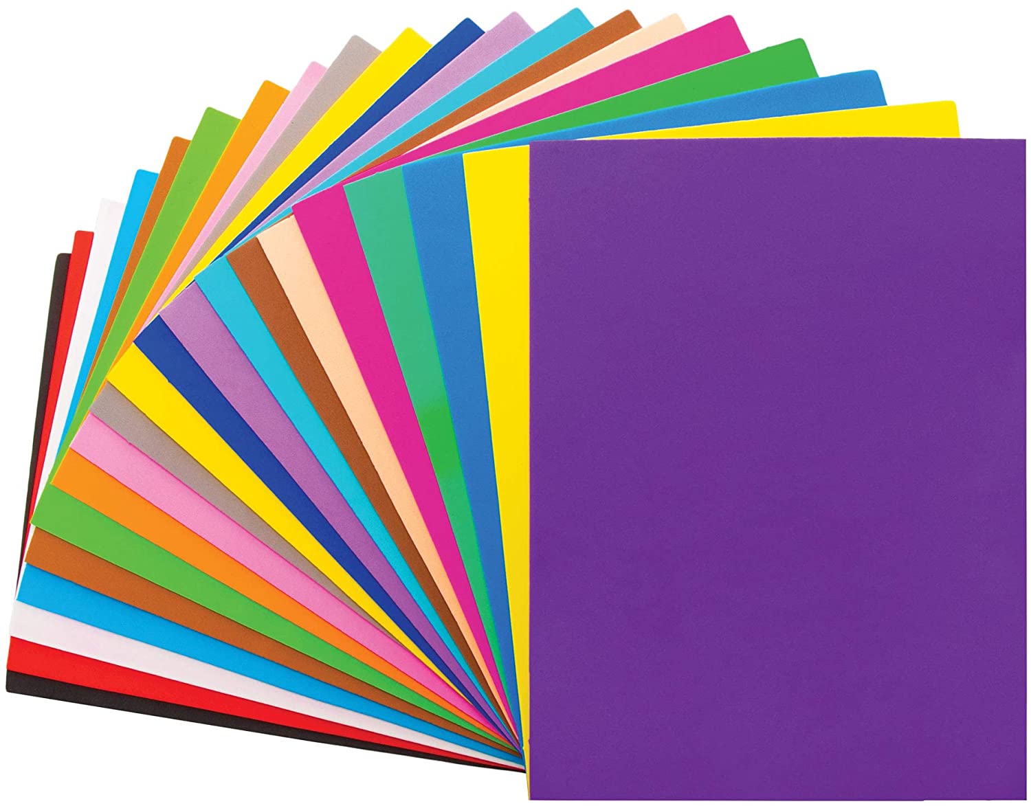 Baker Ross Foam Sheets Class Pack of 50 - Arts and Crafts for Kids, Assorted, 30cm x 23cm