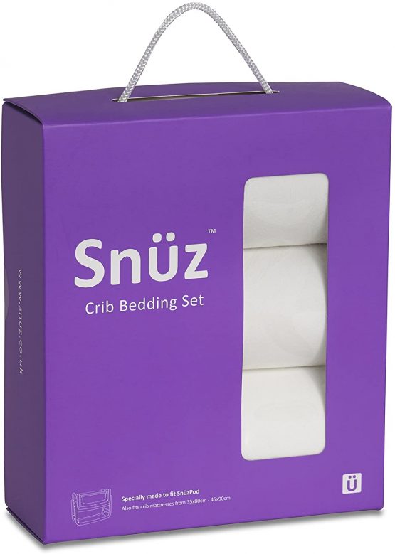 Snuz 3 pc. Crib Bedding Set White - SnuzPod & All Bedside Cribs - Size 35x80cm - 50x90cm - Image 2