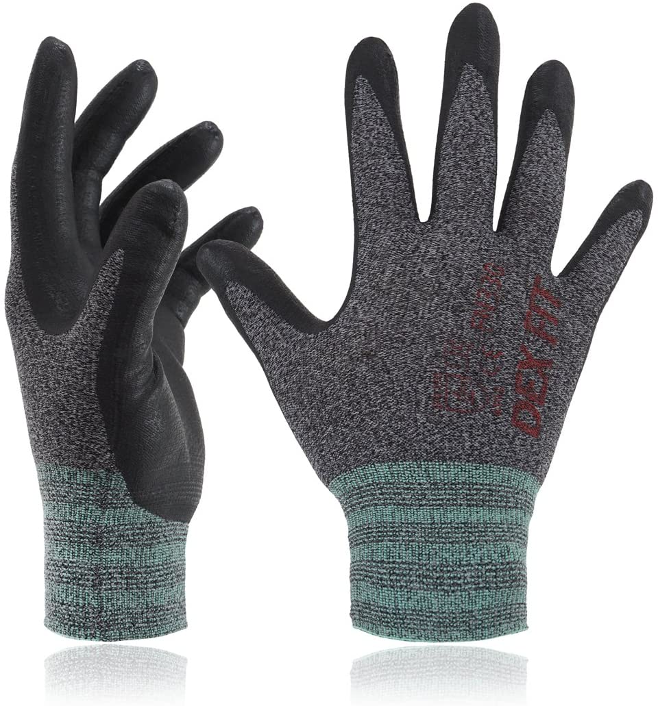 DEX FIT Work Gloves FN330, 3D Comfort Stretch Fit, Power Grip, Durable Foam Nitrile Coated, Smart Touch, Thin & Lightweight