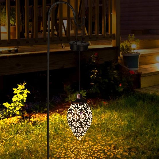 Solar Lantern Light,Outdoor Hanging Garden Lights Metal Lamp for Patio, Patio Decor Metal Yard Art Garden Accessories Outdoor Decorations for Porch,Yard, Lawn, Patio, Courtyard - Image 3