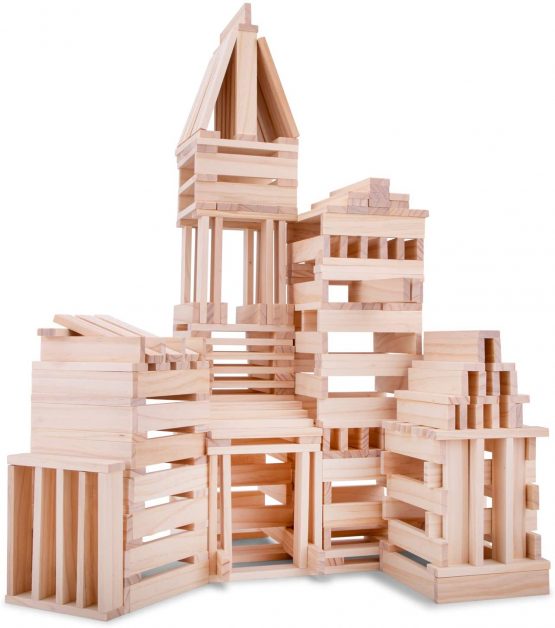 New Classic Toys P2P0200 2 Play-Wooden Planks 200 Pieces, Natural - Image 3