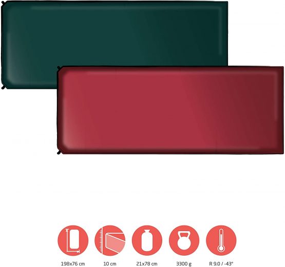 Grand Canyon HANCOCK 10.0 XW - Self Inflating Camping Mat - 198x76x10cm - American Beauty (burgundy red) - Image 2