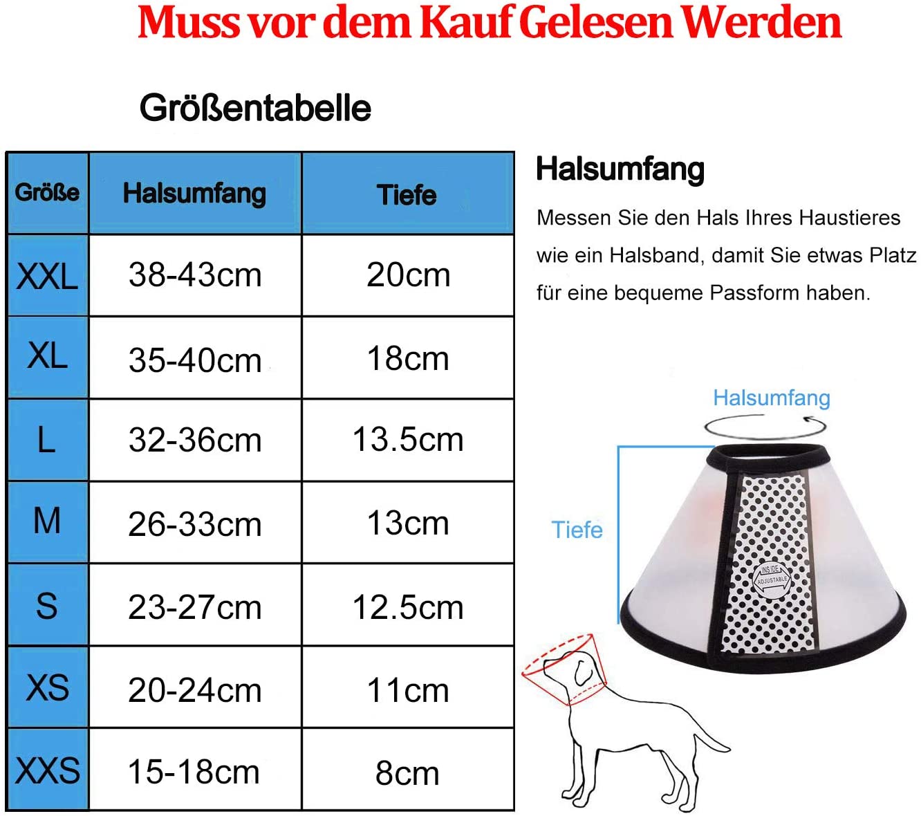 Supet Dog Cone Adjustable Pet Cone Recovery Collar Comfortable Pet Cone Collar Protective for After Surgery Anti-Bite Lick Wound Healing Safety Practical Plastic E-Collar for Dogs and Cats (White M) - Image 2
