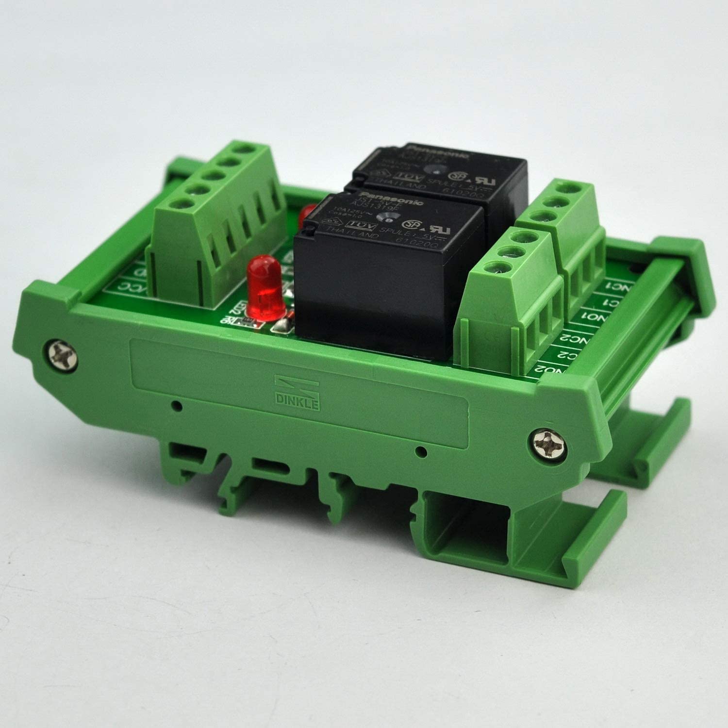 Electronics-Salon DIN Rail Mount 2 SPDT 10Amp Power Relay Interface Module, DC 5V Version - Image 3