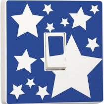 White Stars on Blue Kids Bedroom Home Decorative Accessories, Light Switch Sticker Skin Cover Decal