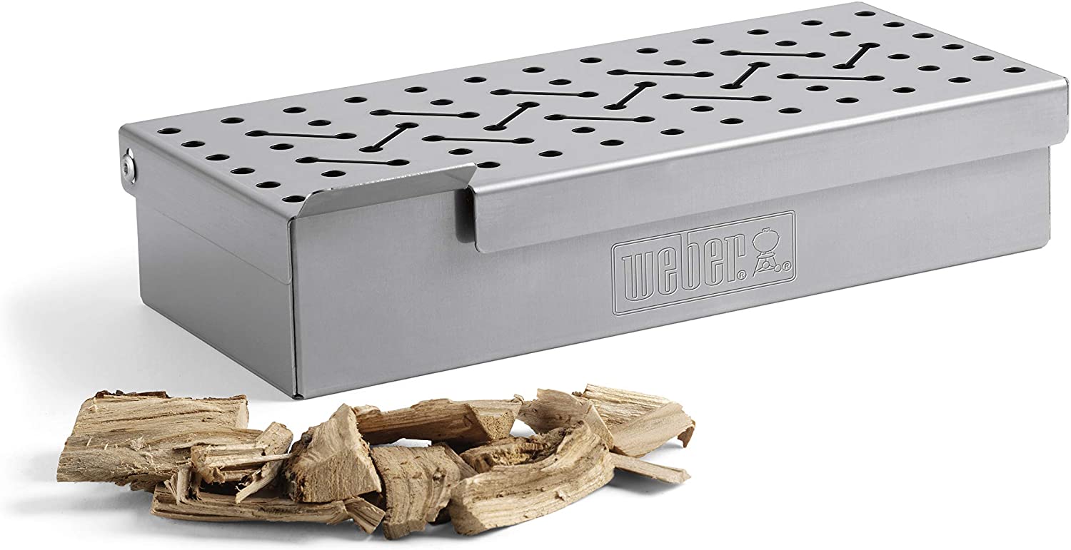 Weber Smoker Box (24 x 12 x 5cm), made of durable stainless steel, with ventilation slots, easy filling of smoker chips - Image 3