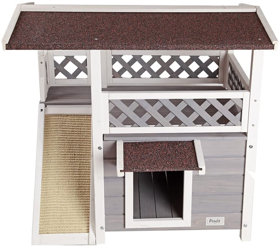 Petsfit Cat Outdoor House Waterproof, Outdoor Cat House, with Scratch Board - Image 2