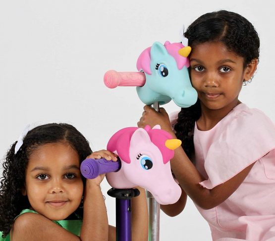 Scootaheadz Unicorn: Kids Scooter Accessories Scooter Unicorn Head | Light Pink | Fits Most Childrens 2 Wheeled and 3 Wheeled Scooters | T-Bar Handle Scooter Unicorn Head for Girls - Image 4