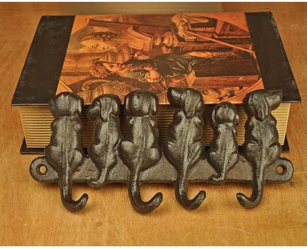 Eastlion Six Dog Four Key Hooks Antique Rust Iron, Bronze - Image 2