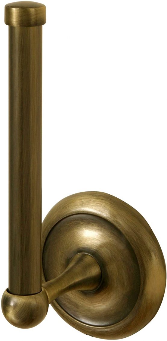Bisk 00404 Deco Spare Toilet Roll Holder in Antique Brass, 7.5 x 8 x 17.5 cm