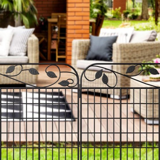 Amagabeli Decorative Garden Fence 44in x 6ft Coated Metal