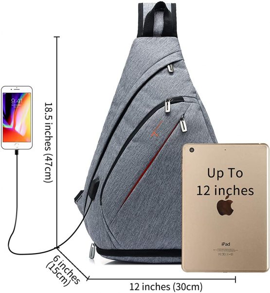 Tudequ Sling Bag Crossbody Backpack, Shoulder Bag Hiking Sports Backpack, Casual Daypack with WET Pocket for Men & Women - Image 2