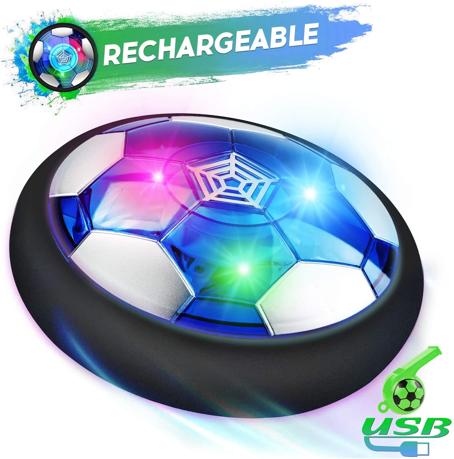 lenbest Kids Toys Hover Soccer Ball, Rechargeable Air Power Floating ...