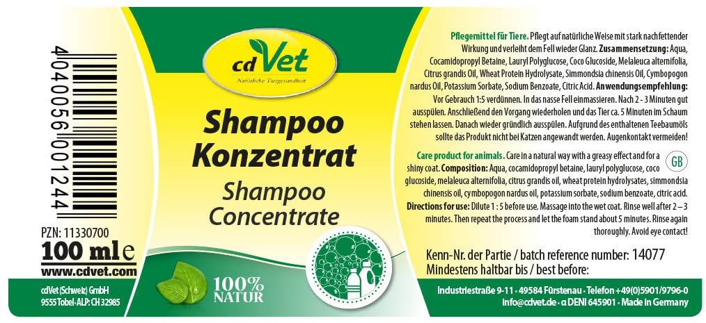 cdVet Natural Products Shampoo Concentrate 100 ml - Image 2