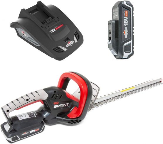 Sprint 18V Lithium-Ion Hedge Trimmer Kit 18HTK, 51 cm Blade, Including 2,5Ah Battery and Charger, 5 Years Warranty, Red