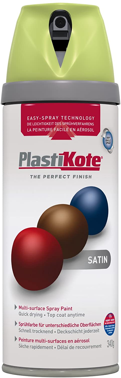 Plasti-kote 22121 400ml Premium Spray Paint Satin - Pistachio, 66.67 ml (Pack of 6)