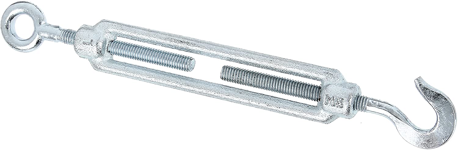 Tension Lock with Hook and Eyelet Galvanised M6 / 150 mm, Metallisch