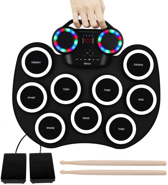 Tabletop Electronic Drum Set [Bluetooth Upgraded Version], Veetop