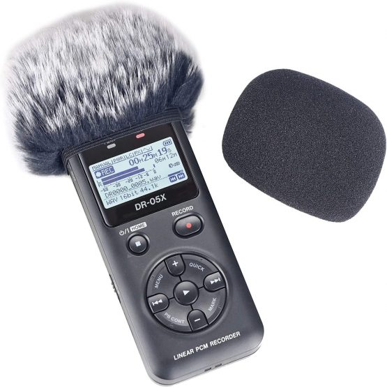 DR05X Windscreen Muff and Foam for Tascam DR-05X DR-05 Mic Recorders, DR05X Indoor Outdoor Microphone Wind Screen by YOUSHARES (2 PACK) - Image 3