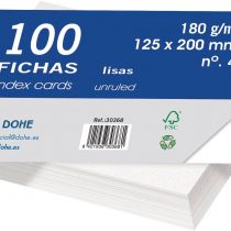 dohe 30368 – Pack of 100 Sheets Smooth White Card Stock, 180 g, No. 4, 125 x 200 mm