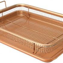 Copper Crisping Basket & Baking Tray | Elevated Crisping Basket | 2 Piece Oven Set | Non-Stick Cooking Trays | Kitchen Crisping Set | M&W