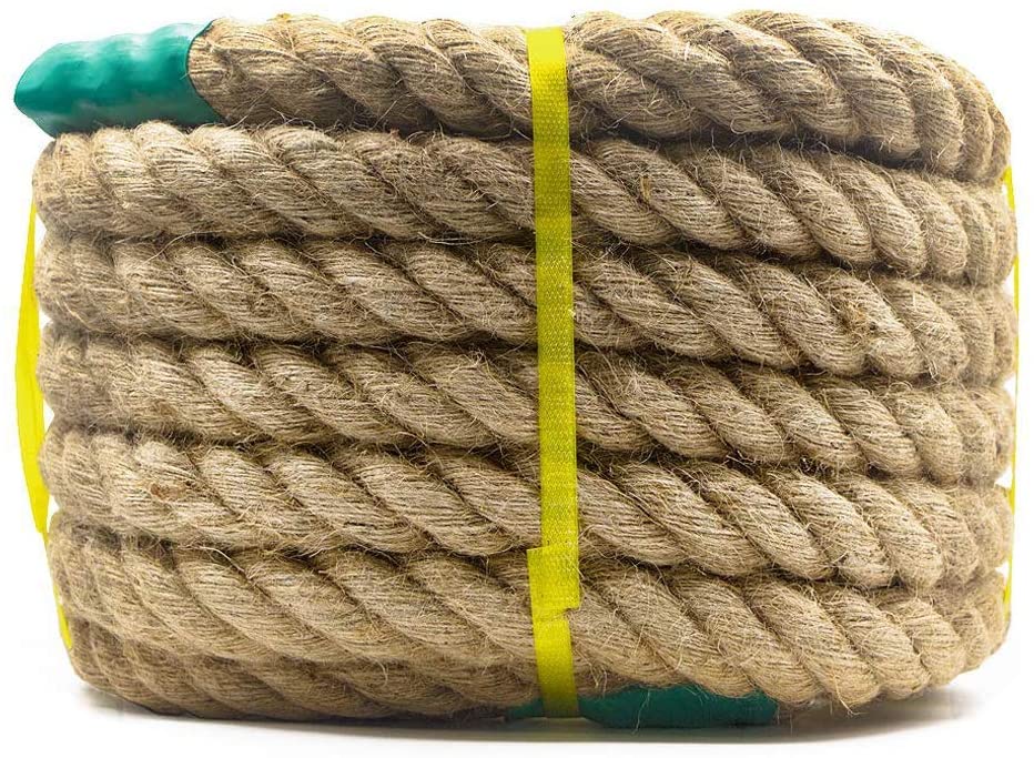 Aoneky Jute Rope, 14/16/20/25/30/40/50mm Heavy Duty Twisted Natural Hemp Rope for Garden Tug of war, Nautical - Image 2