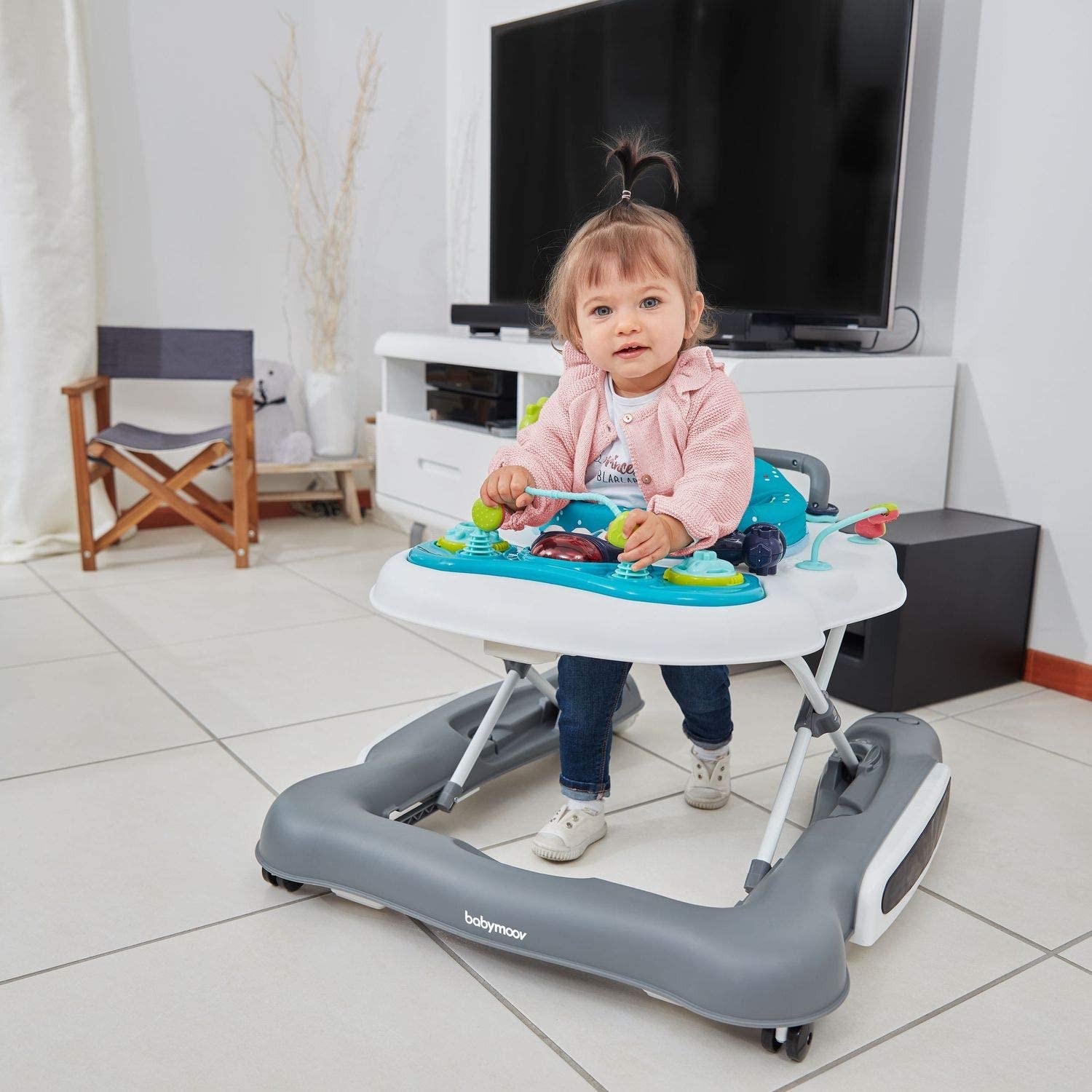 Babymoov 5-in-1 Baby Walker - Folding & Compact Walker, Adjustable Height, 3 Melodies, from 6 Months, multicoloured - Image 2