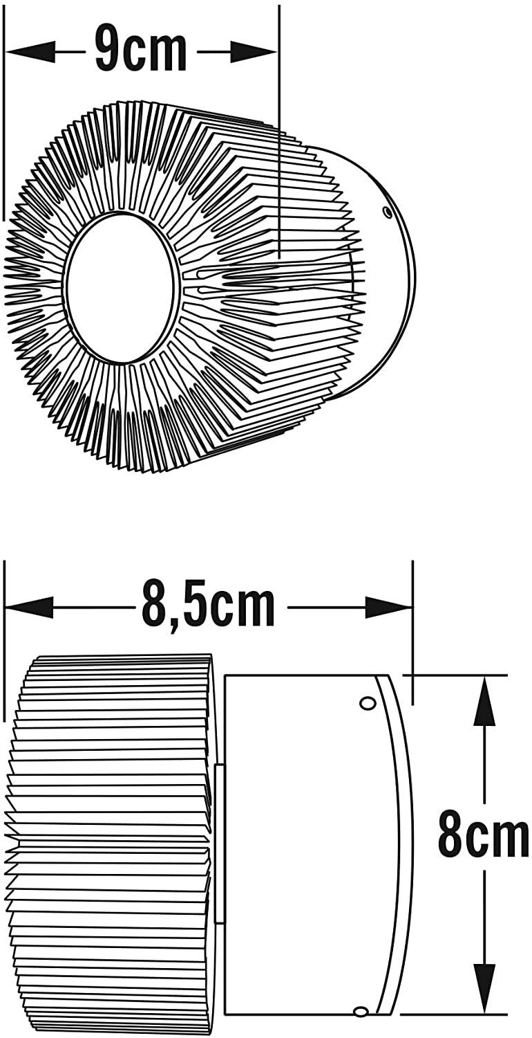 Konstsmide Outdoor Wall Lights/Monza Round Fan/LED High Power 1 x 3 Watt LED Clear Glass Lens/Outside Copper Anodised - Image 4