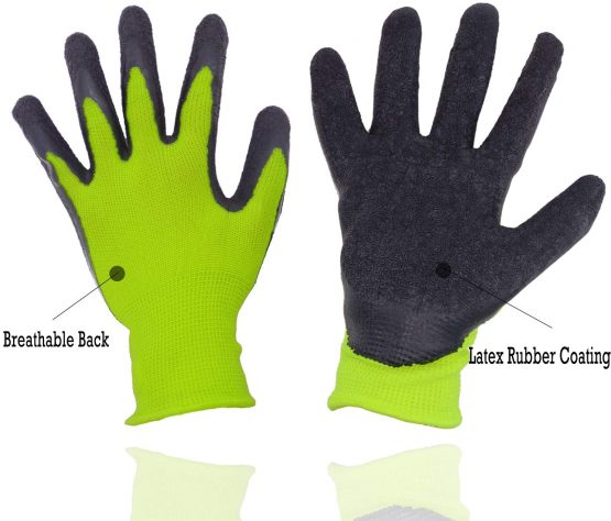 2 Pairs Kids Garden Gloves for Age 2-3, Age 4-5, Age 6-13, Foam Rubber Coated Gardening and Work Gloves for Girls Boys（3XS,Age 4-5） - Image 3