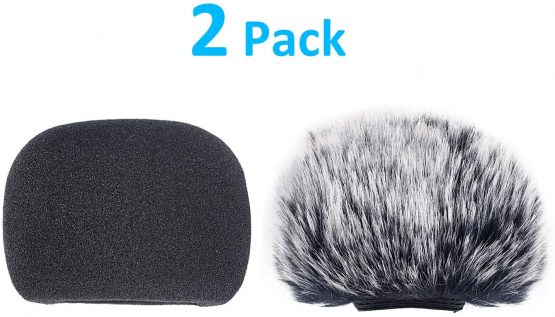 DR05X Windscreen Muff and Foam for Tascam DR-05X DR-05 Mic Recorders, DR05X Indoor Outdoor Microphone Wind Screen by YOUSHARES (2 PACK) - Image 2