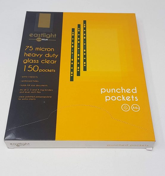 Eastlight Punched Pockets A4 Plus Glass Clear Extra Strong [ Box 150 ] 75 Micron Each Pocket Can Hold up to 40 Sheets !!! - Image 4