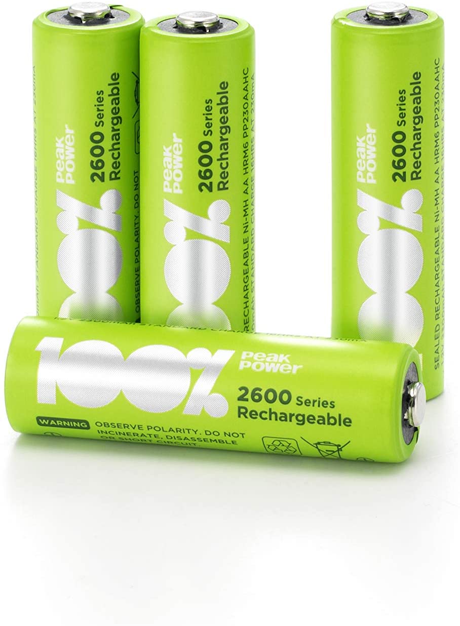4 x AA Rechargeable batteries 2300 mAh 100 PeakPower NiMH Battery