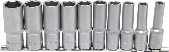 BGS 2435 | Socket Set, Hexagon, deep | 12.5 mm (1/2") Drive | Inch Sizes | 10 pcs.