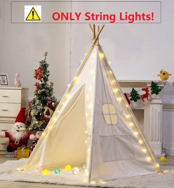 Ginkago String Lights for Teepee Tent, Led Fairy Stars Light Espacially for Kids Teepee Tent Play Haus, 4 Strings Light Battery Powered Camping Party Decoration