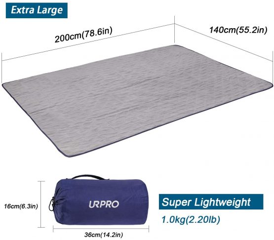 URPRO Waterproof Warm Fleece Outdoor Blanket Extra Large Lightweight Portable with Carry Bag for Stadium, Picnic, Camping, Beach, Dogs, Sofa - Image 2