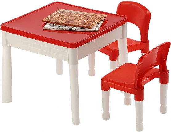 Liberty Children's 6-in-1 Play Multi-purpose Red and White Activity Table, Ideal Size - Image 2