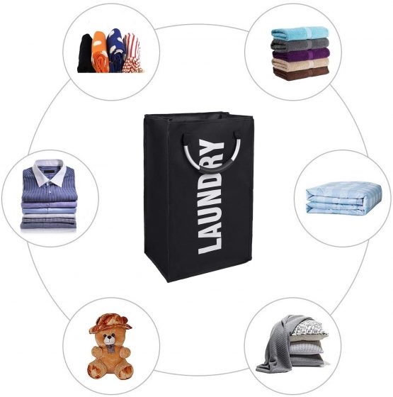 FB FunkyBuys laundry bag Collapsible laundry baskets with handles, Large washing laundry basket(Single Black) - Image 4