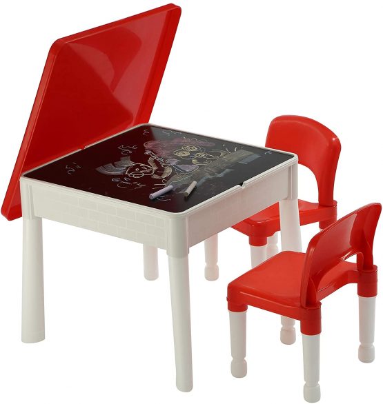 Liberty Children's 6-in-1 Play Multi-purpose Red and White Activity Table, Ideal Size - Image 3