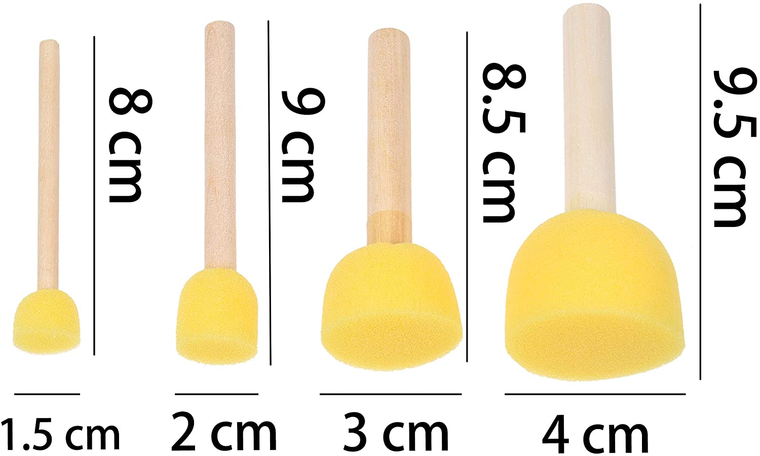 Kare & Kind 30 pcs Round Sponges Brush Set, Painting Tools, for DIY Arts Crafts, Stencils, Graffiti, Assorted Sizes - Image 4